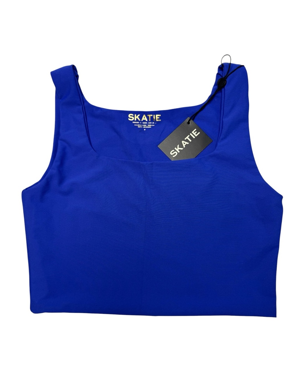 Skatie Sleeveless Crop Tank in Cobalt Blue